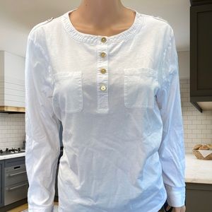 Tommy Hilfiger white cotton henley top XL